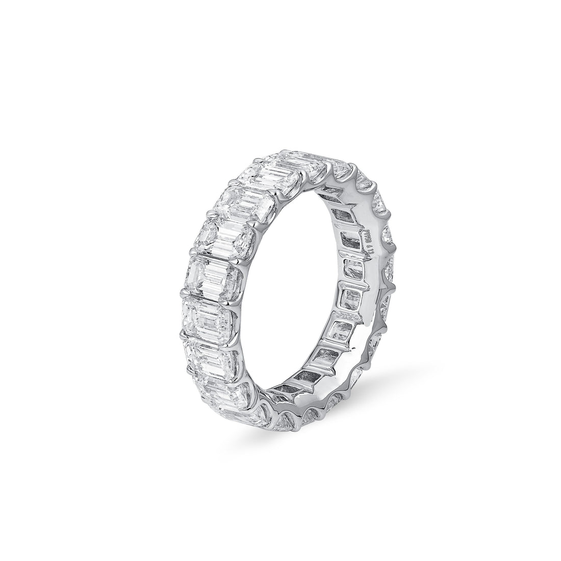 Emerald Cut Diamond Eternity Ring in 18K White Gold
