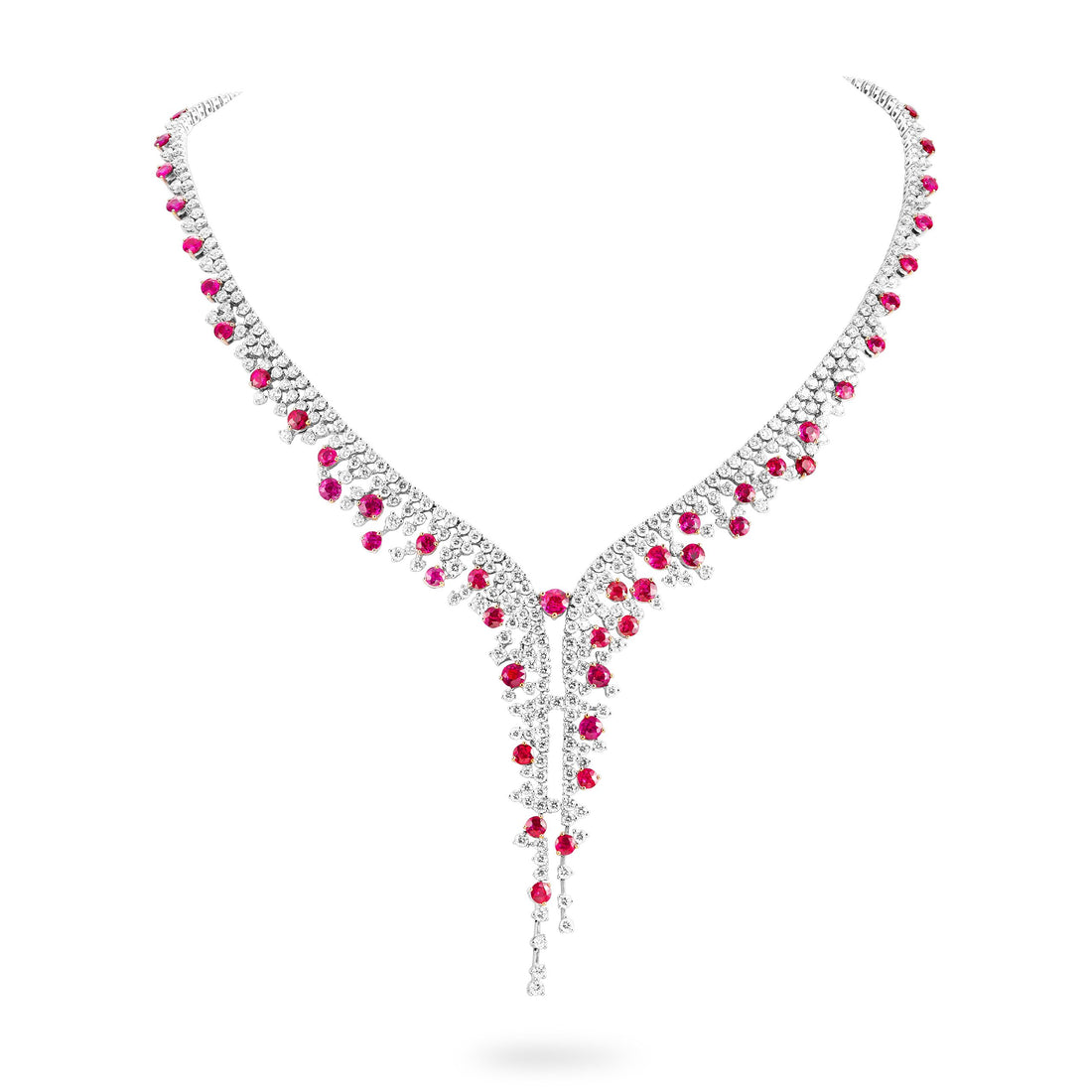 Burmese Ruby's & Diamonds Necklace