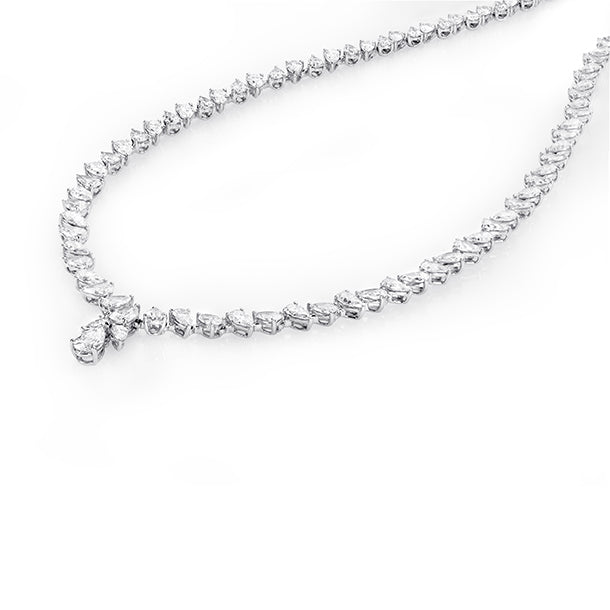 Diamond Necklace in 18K White Gold – Approx 17.74 Carats