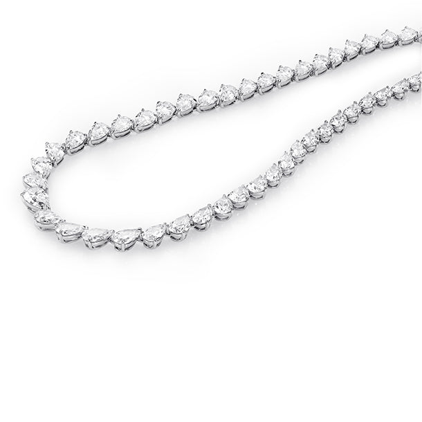 Diamond Necklace in 18K White Gold – Approx 34.66 Carats