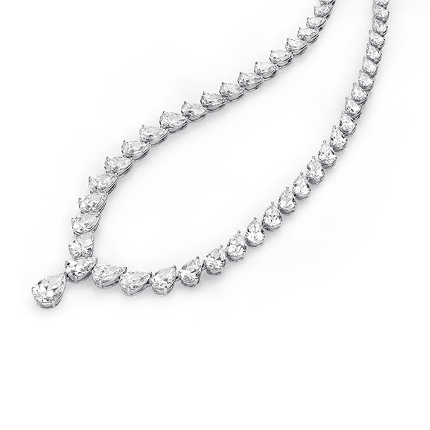 Diamond Necklace in 18K White Gold – Approx 30.21 Carats