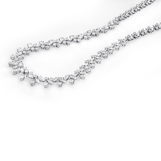 Diamond Necklace in 18K White Gold – Approx 19.31 Carats