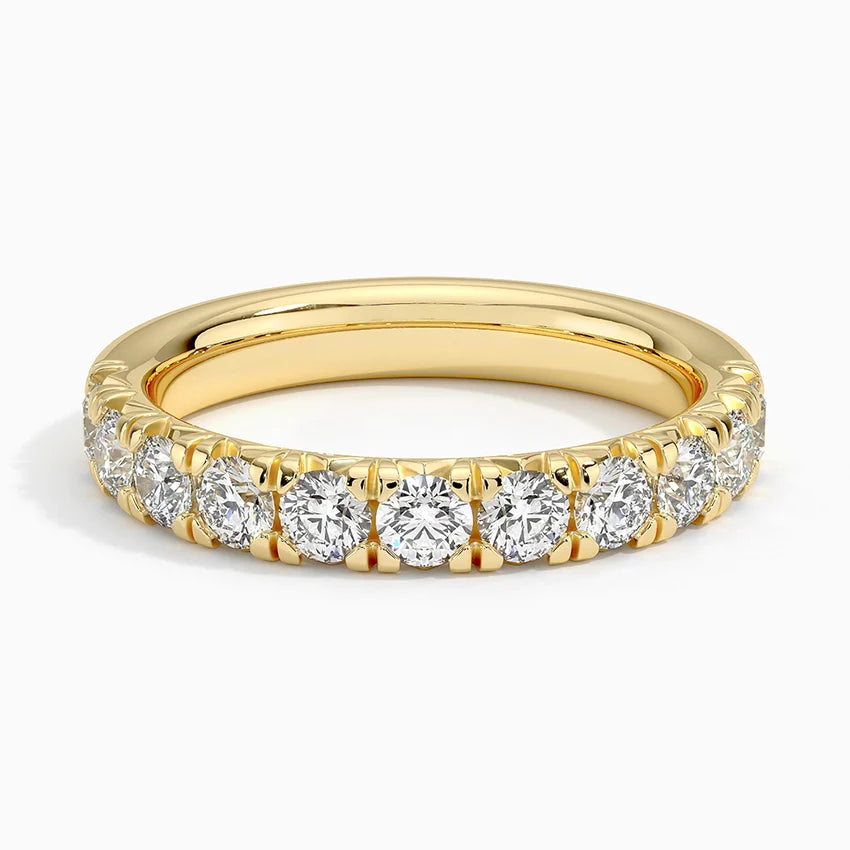 Each Natural Diamond - Half Eternity Band in 18k Yellow Gold
