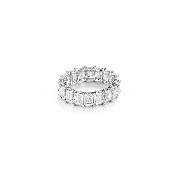 Emerald Cut Diamond Eternity Ring in 18K White Gold