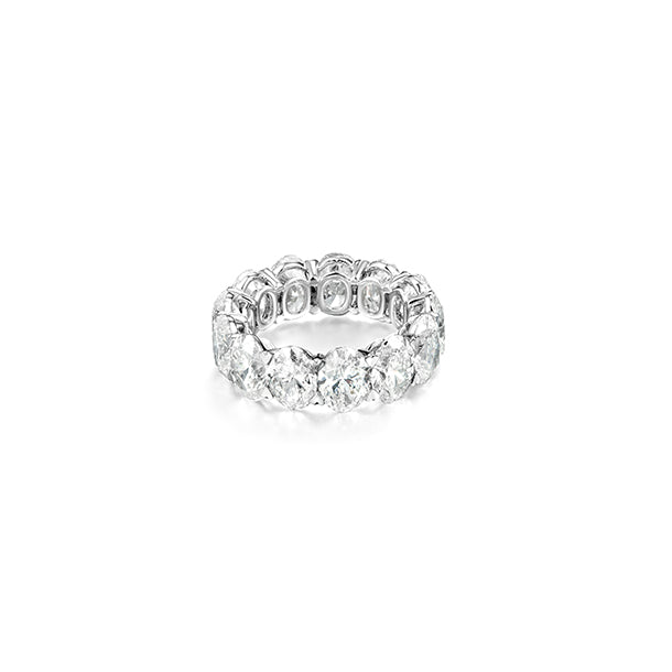 Oval Diamond Eternity Ring in 18K White Gold