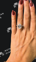 2.5 carat oval natural diamond engagement ring by Ratan Sajan Diamonds Dubai