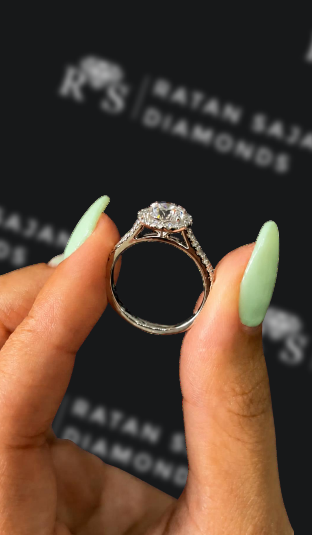 1 Carat Halo Engagement Ring - Round Diamond