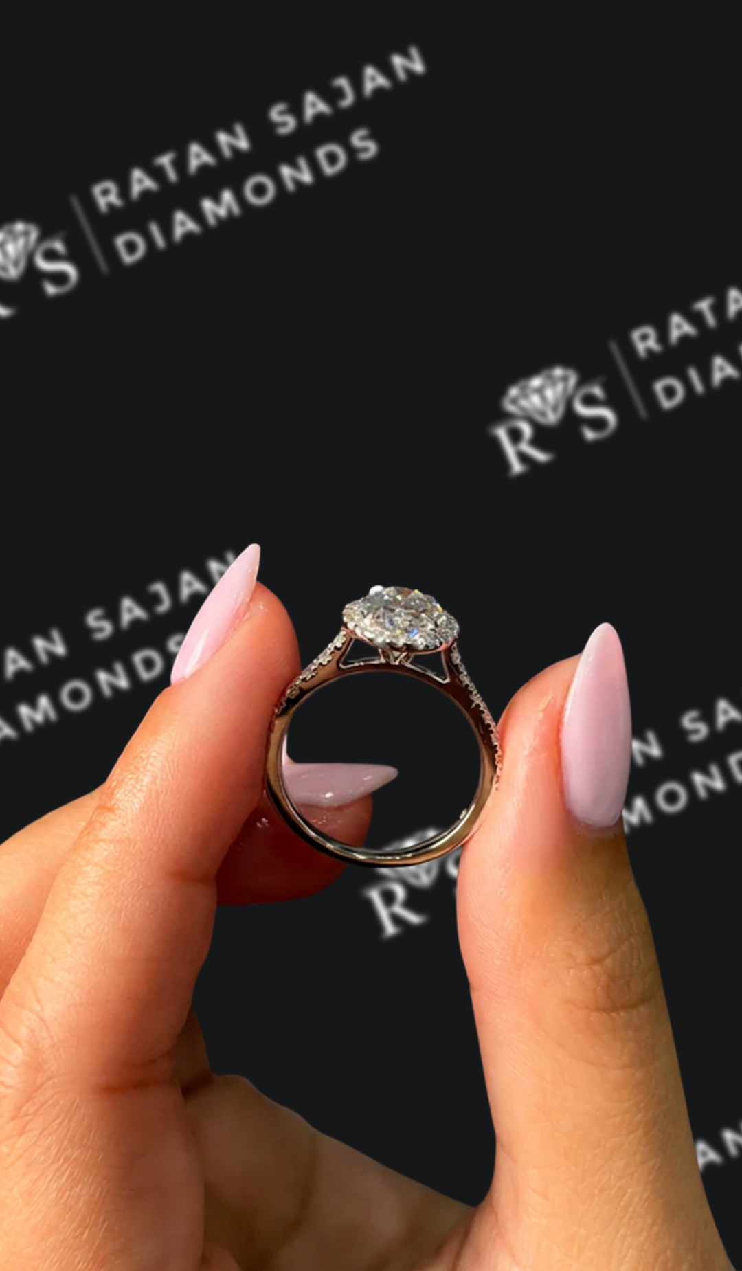 1.5 Carat Halo Engagement Ring - Oval Diamond