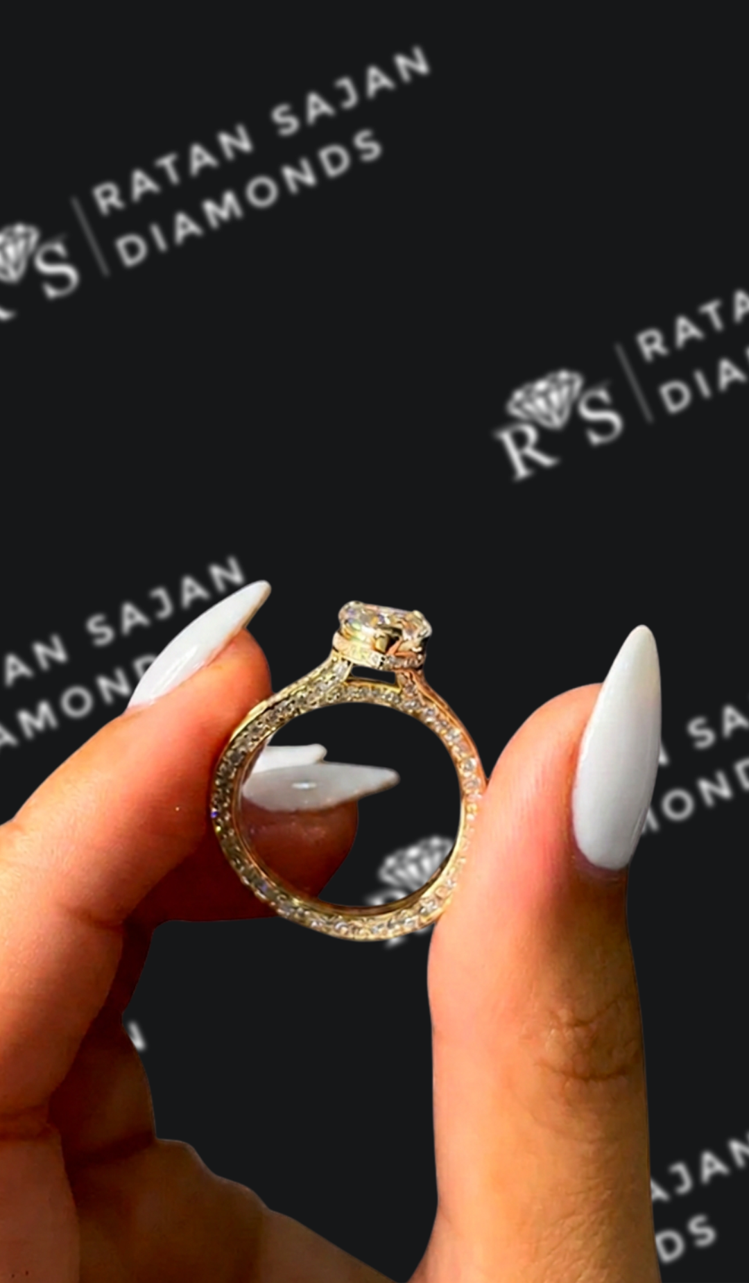1 Carat Lab-Grown Diamond Band Engagement Ring - Heart Diamond