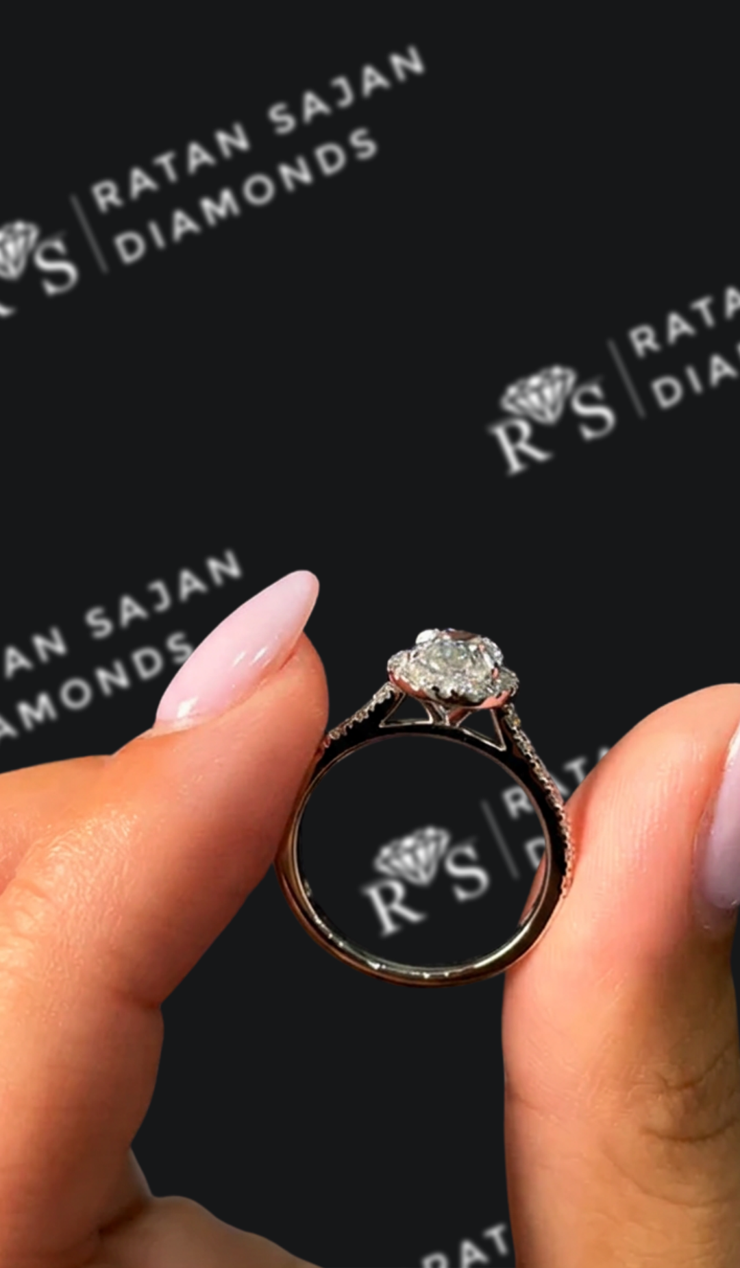 1 Carat Halo Engagement Ring - Oval Diamond