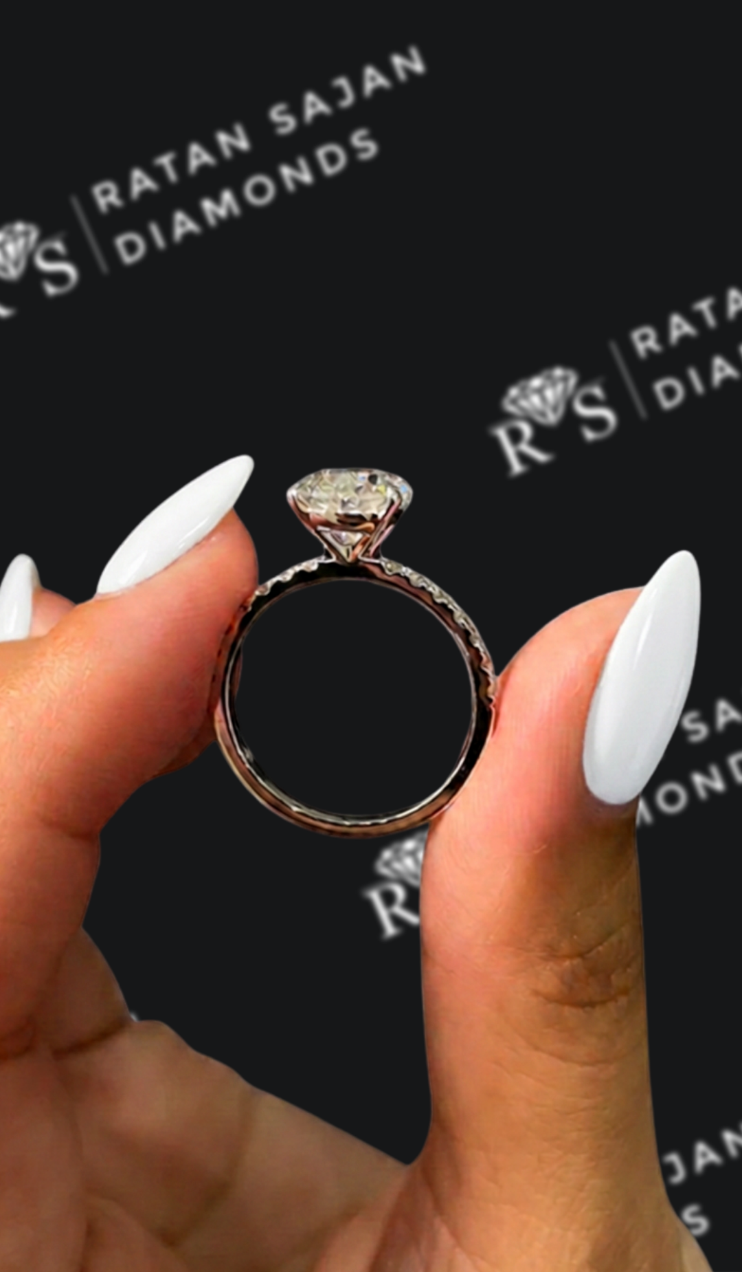 2.5 Carat Diamond Band Engagement Ring - Pear Diamond