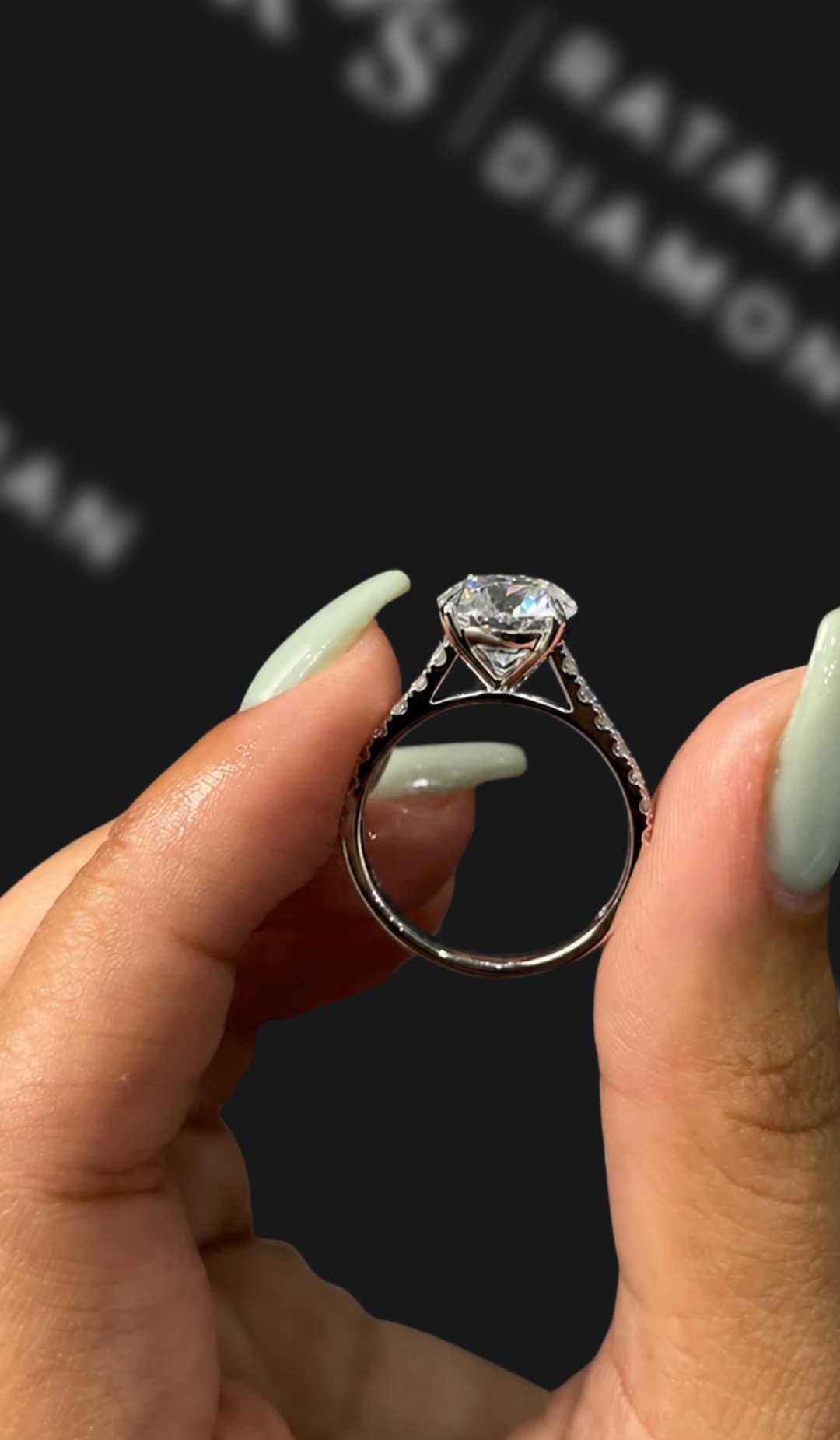 2.5 Carat Diamond Band Engagement Ring - Round Diamond
