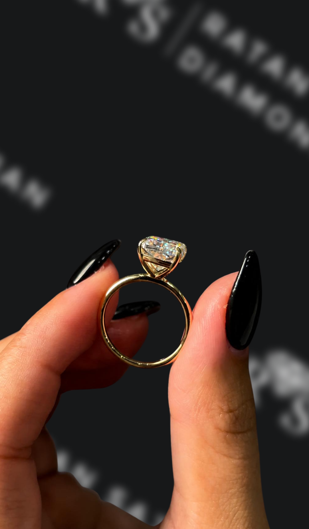 1 Carat Diamond Band Engagement Ring - Emerald Diamond