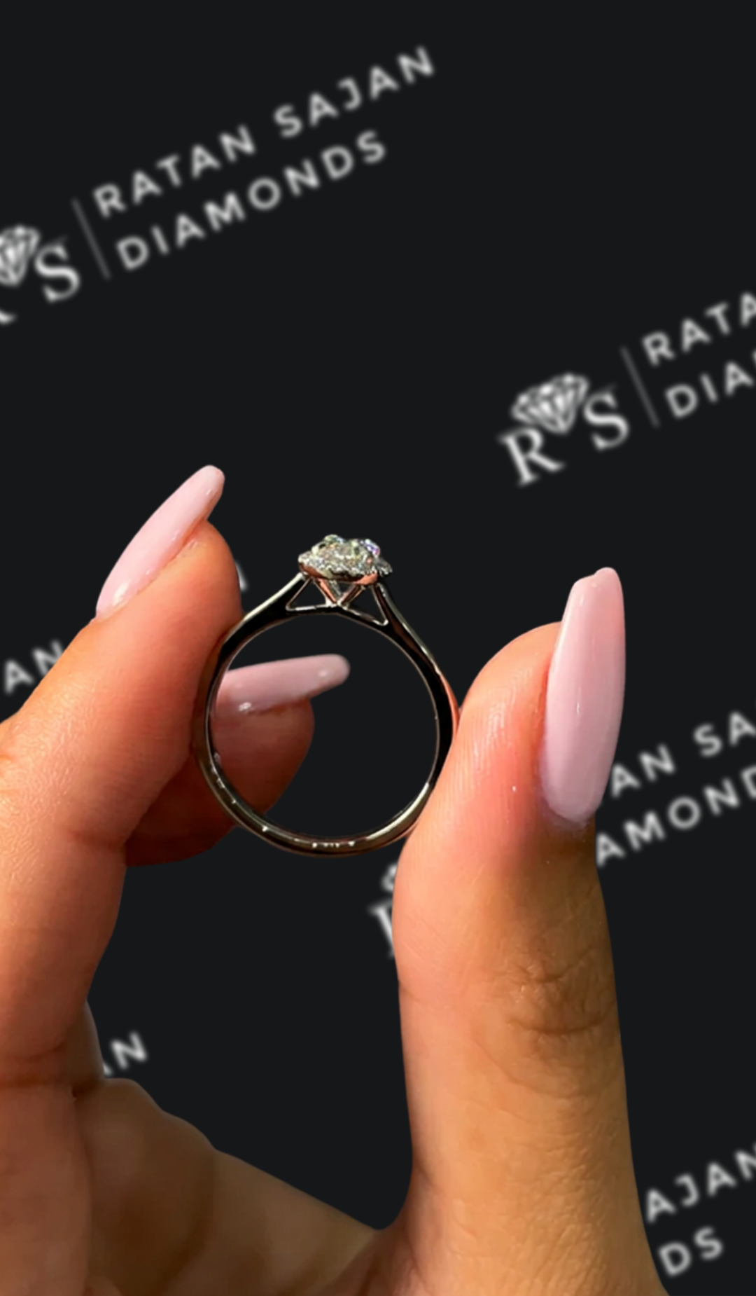 0.5 Carat Halo Engagement Ring - Oval Diamond