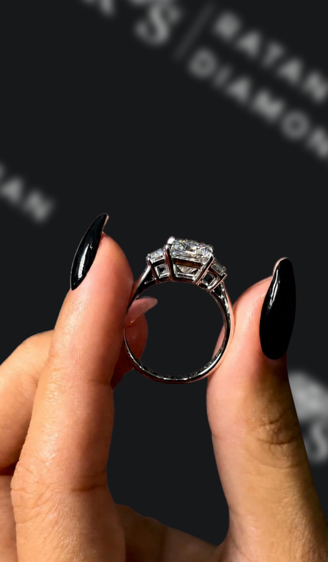2 Carat Princess Trilogy Engagement Ring