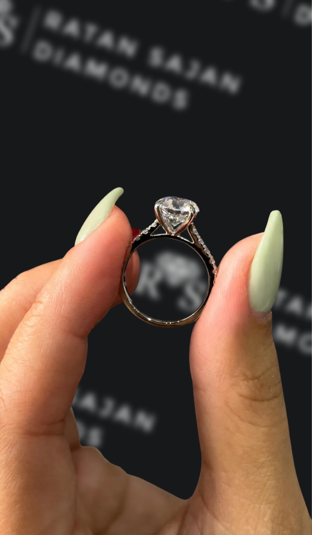 1.5 Carat Diamond Band Engagement Ring - Round Diamond