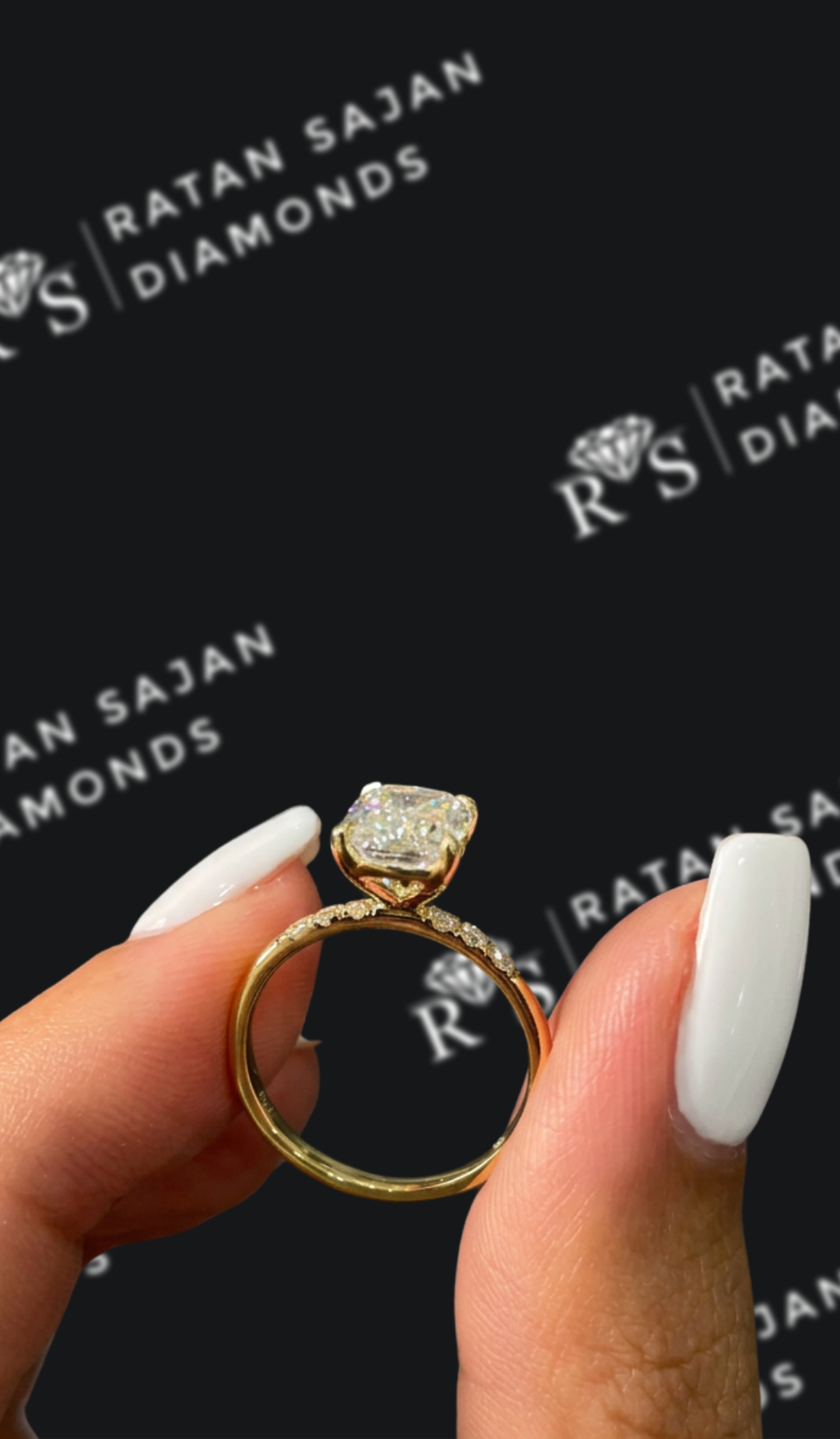 1.5 Carat Lab-Grown Diamond Band Engagement Ring - Cushion Diamond