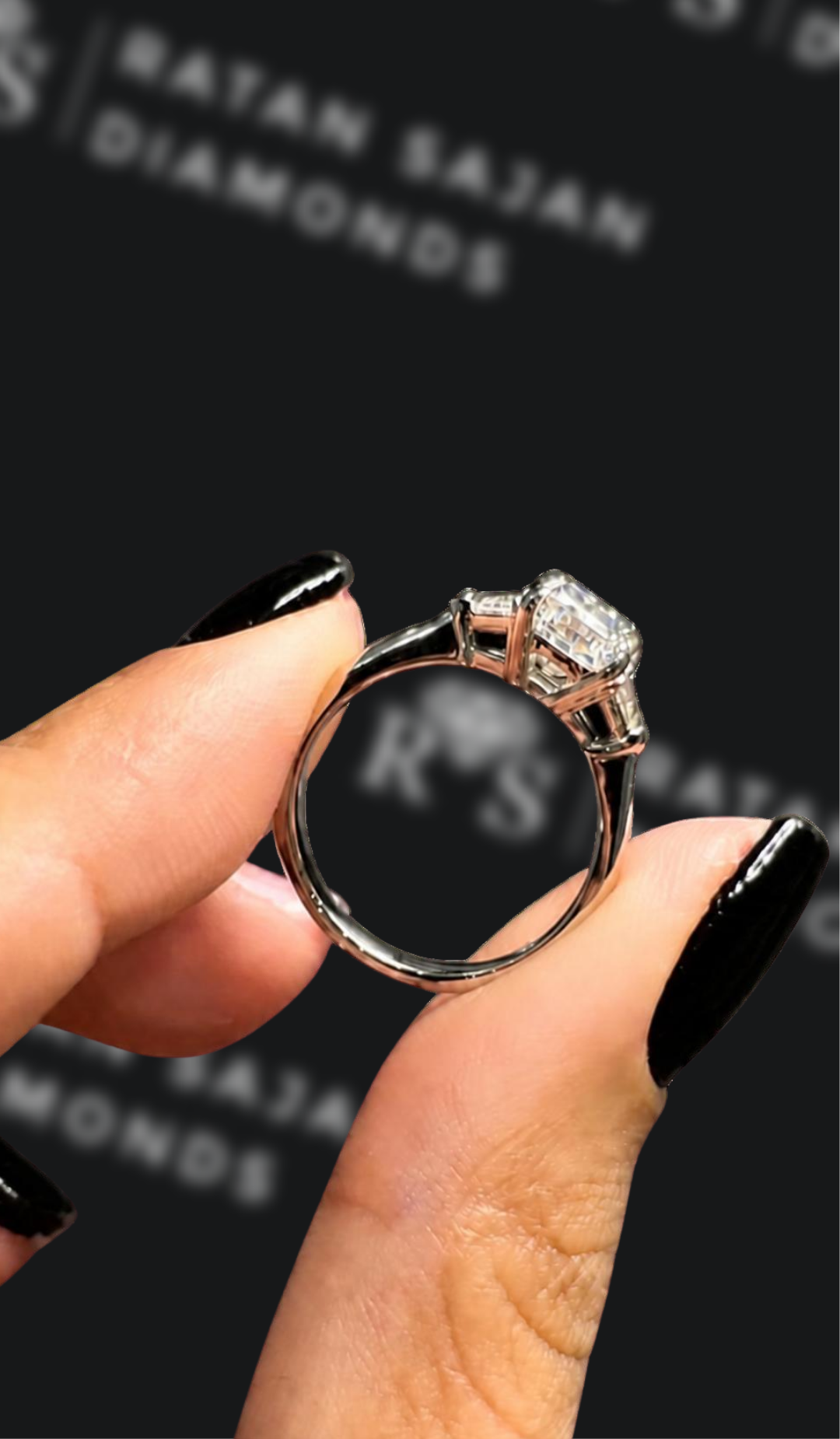 1 Carat Princess Trilogy Engagement Ring
