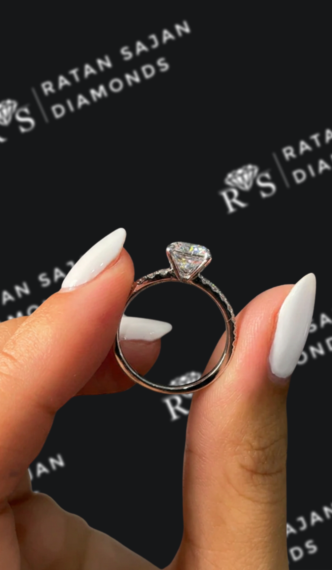 1.5 Carat Lab-Grown Diamond Band Engagement Ring - Cushion Diamond
