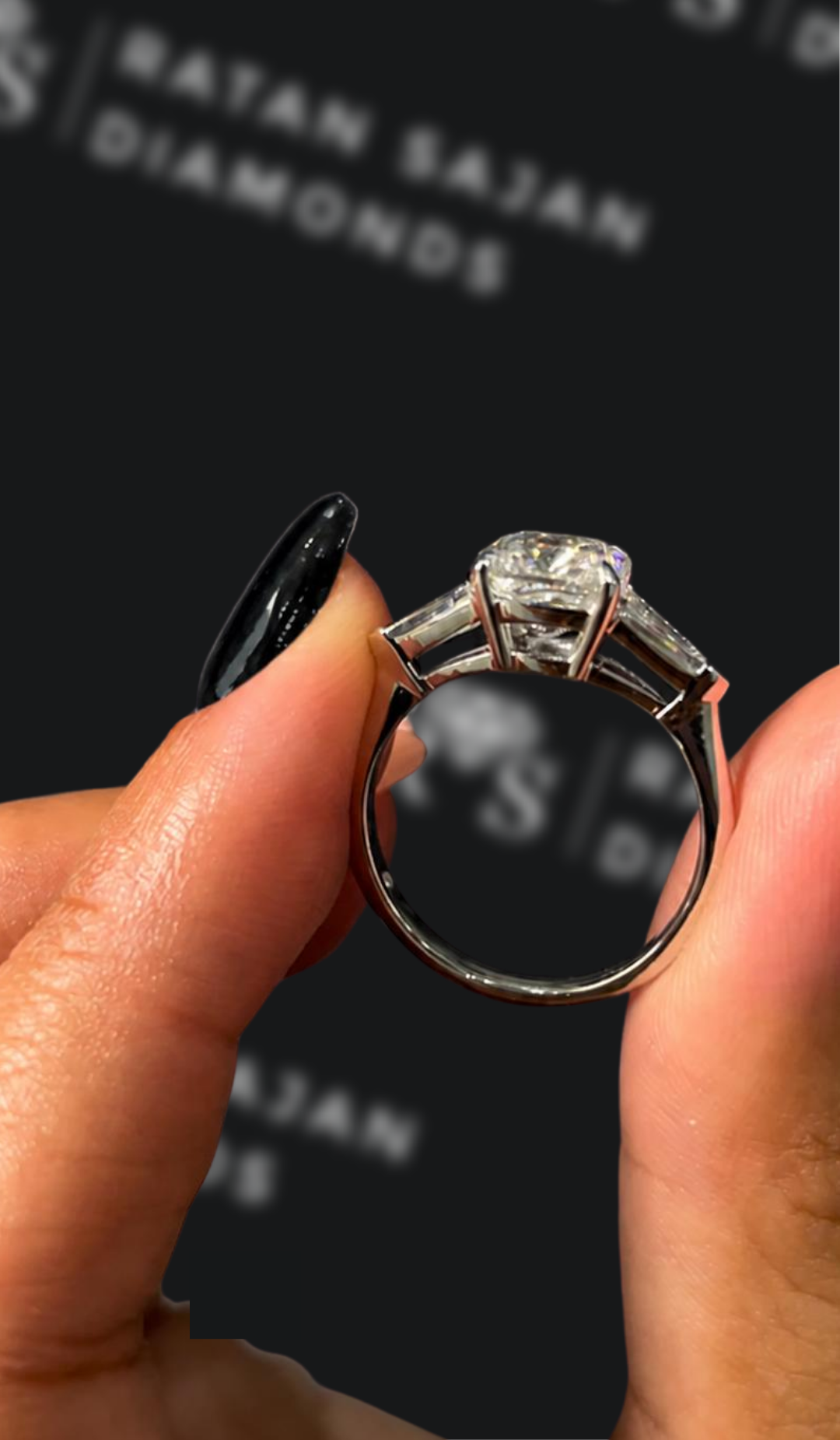 1 Carat Trilogy Engagement Ring - Cushion Diamond
