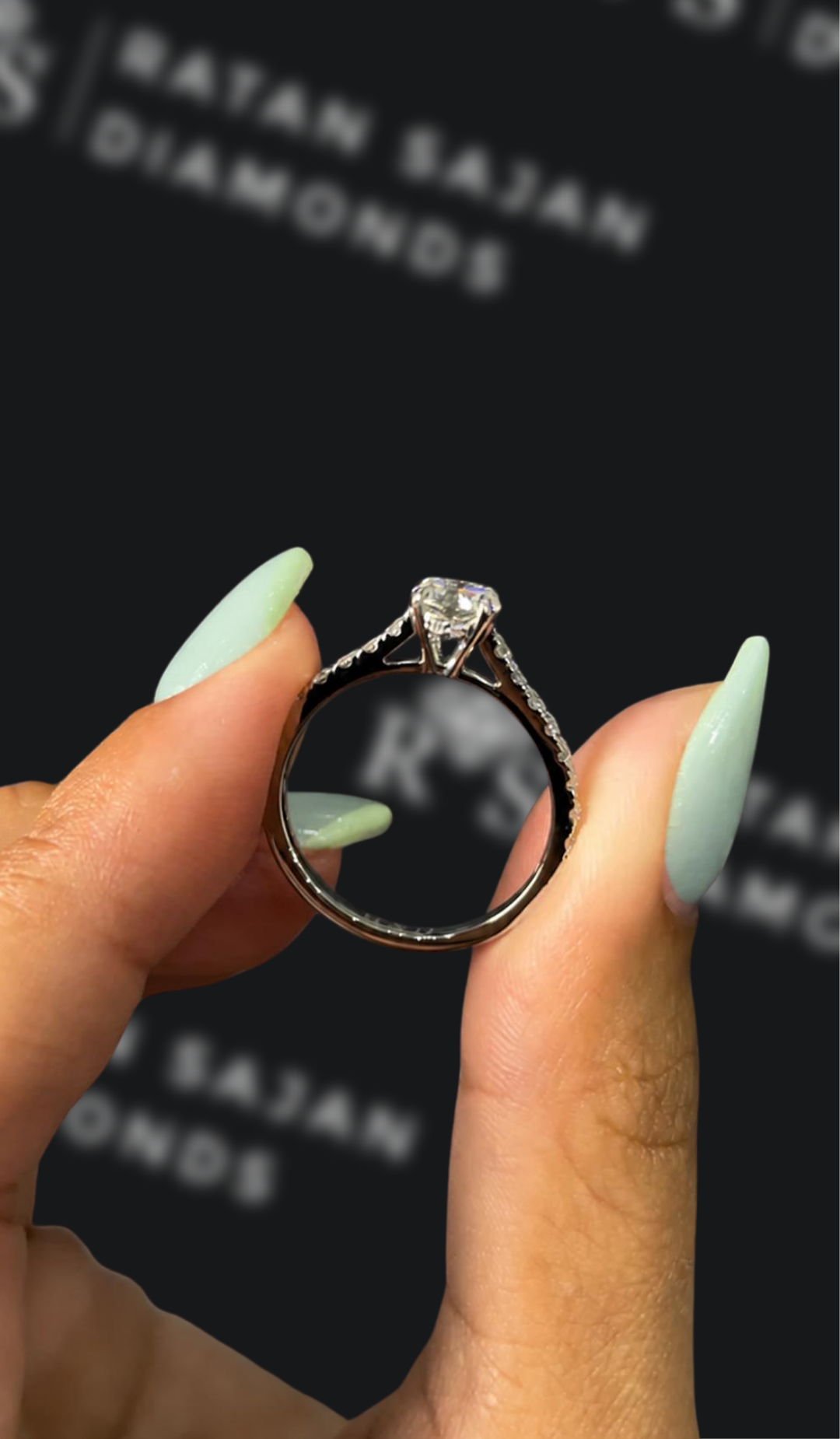 0.5 Carat Diamond Band Engagement Ring - Round Diamond