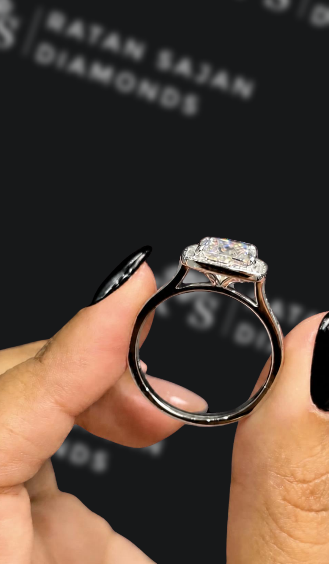 2.5 Carat Princess Halo Engagement Ring