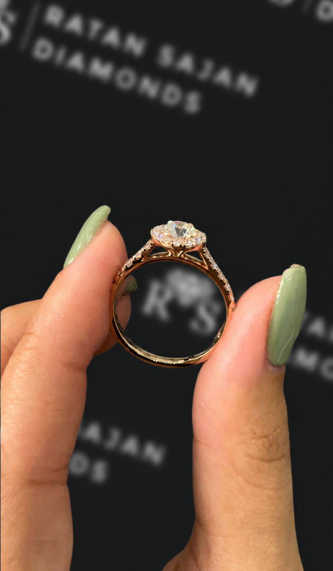 0.5 Carat Halo Engagement Ring - Round Diamond
