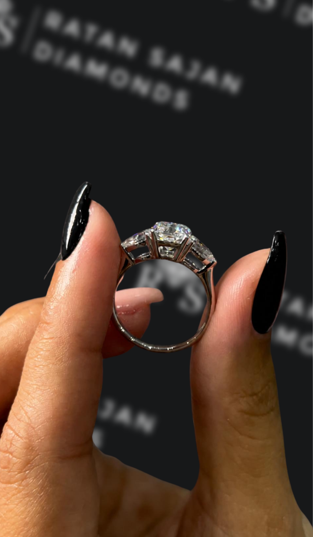1.5 Carat Diamond Band Engagement Ring - Cushion Diamond