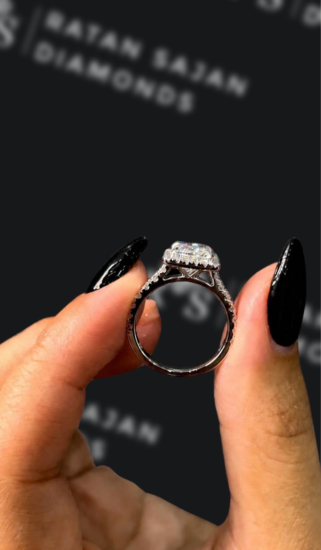 1.5 Carat Princess Halo Engagement Ring