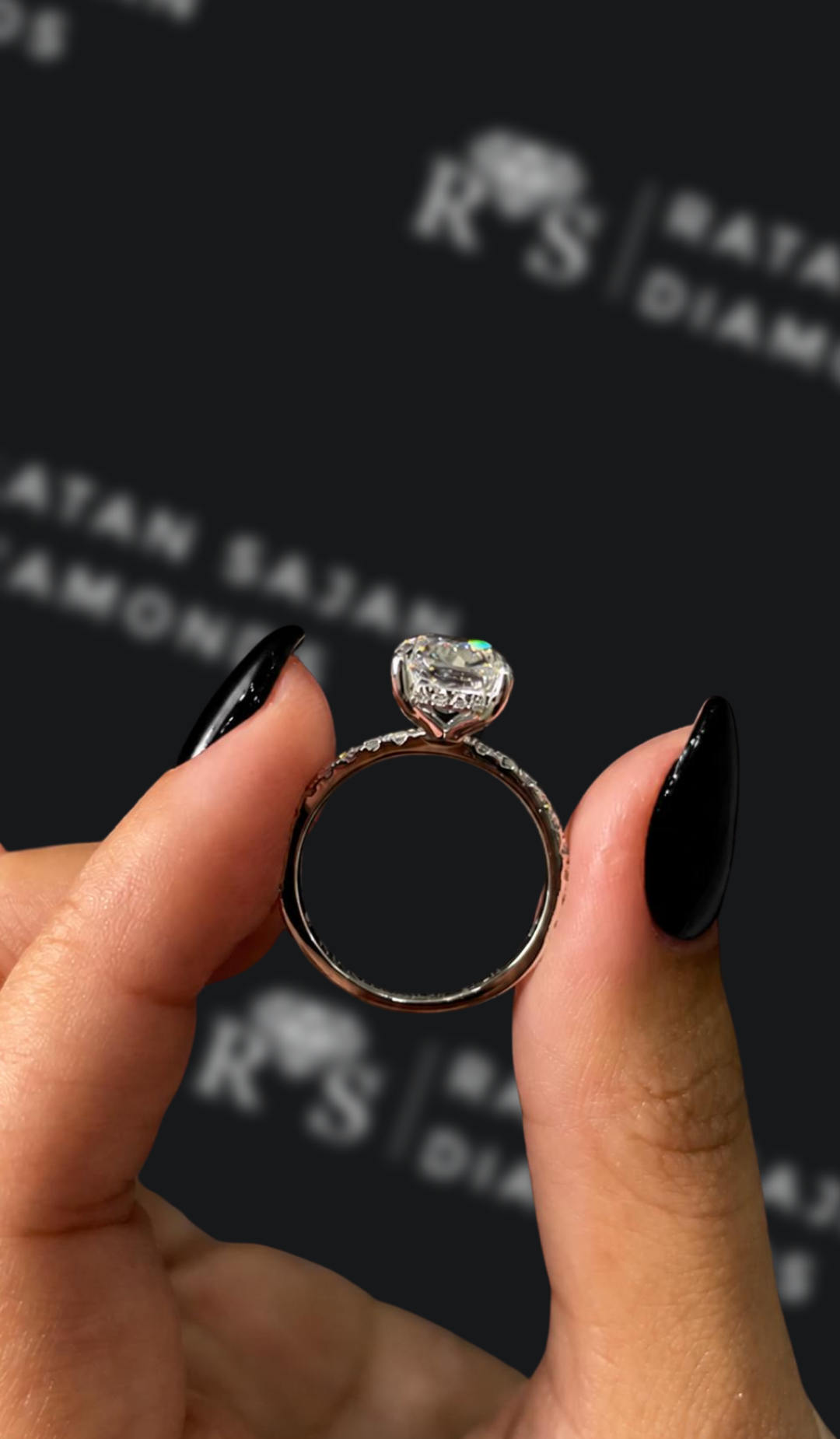 1.5 Carat Diamond Band Engagement Ring - Emerald Diamond