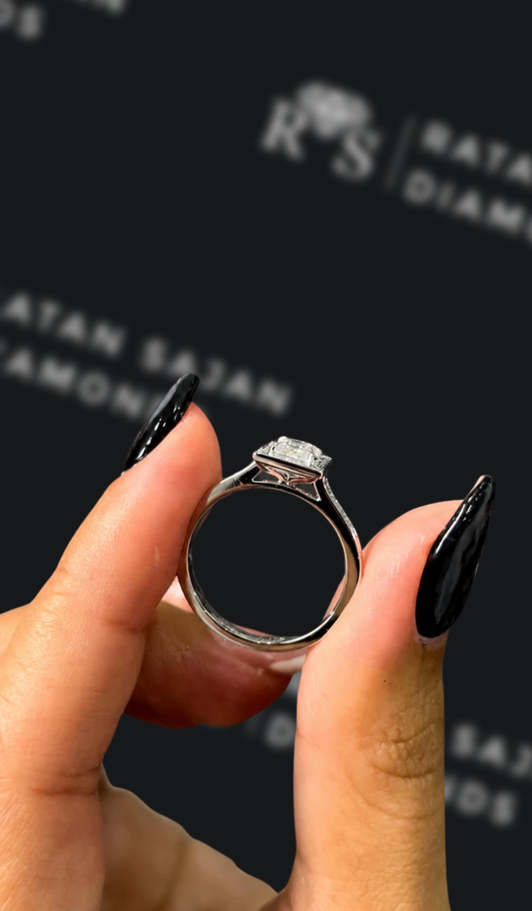 0.5 Carat Princess Halo Engagement Ring
