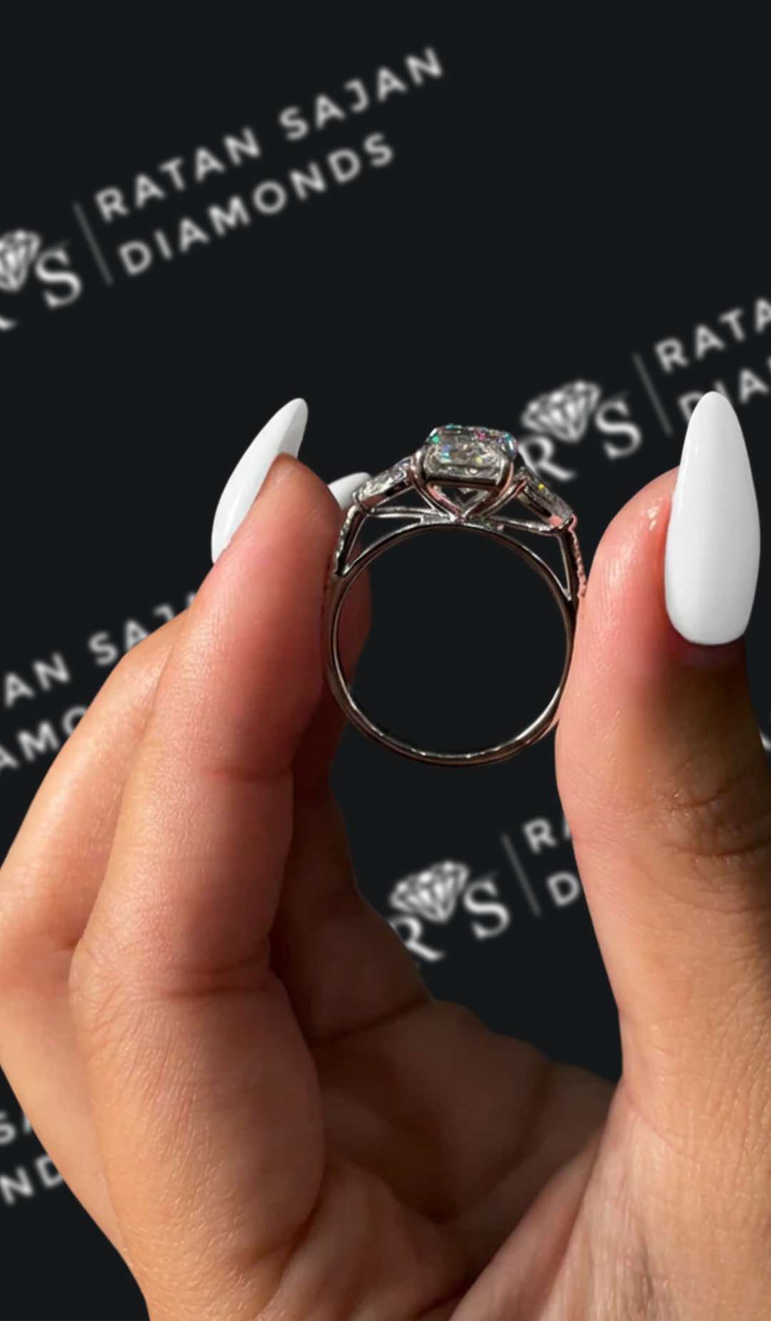 2.5 Carat Trilogy Engagement Ring - Radiant Diamond