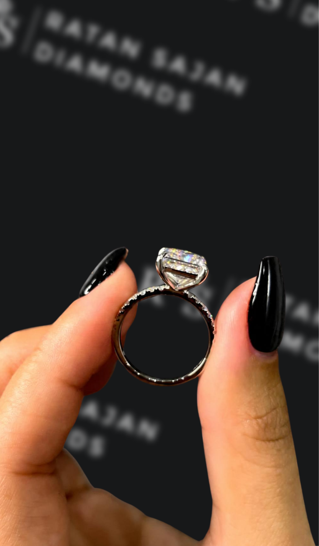 2.5 Carat Princess Diamond Band Engagement Ring