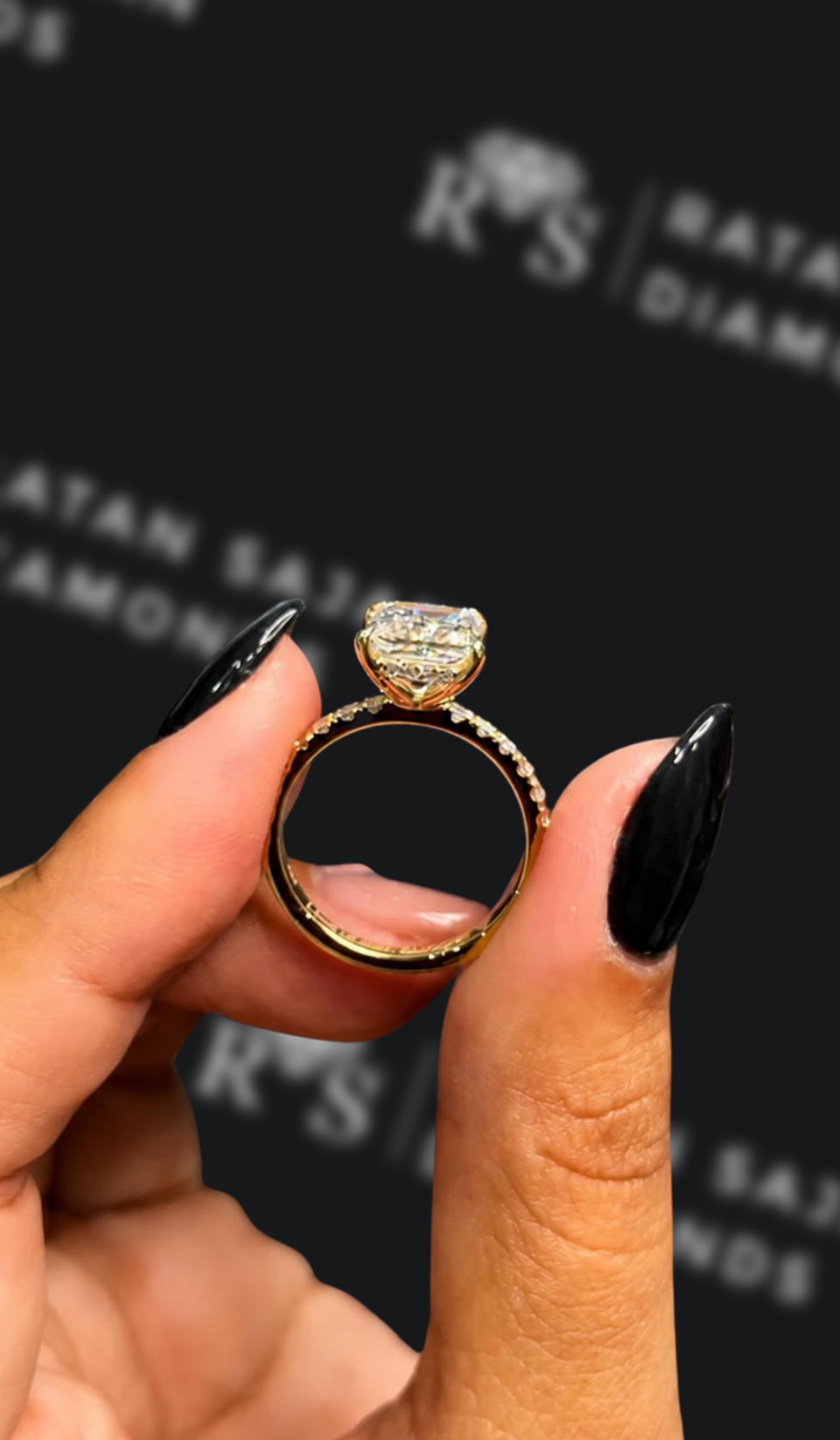 2 Carat Princess Diamond Band Engagement Ring