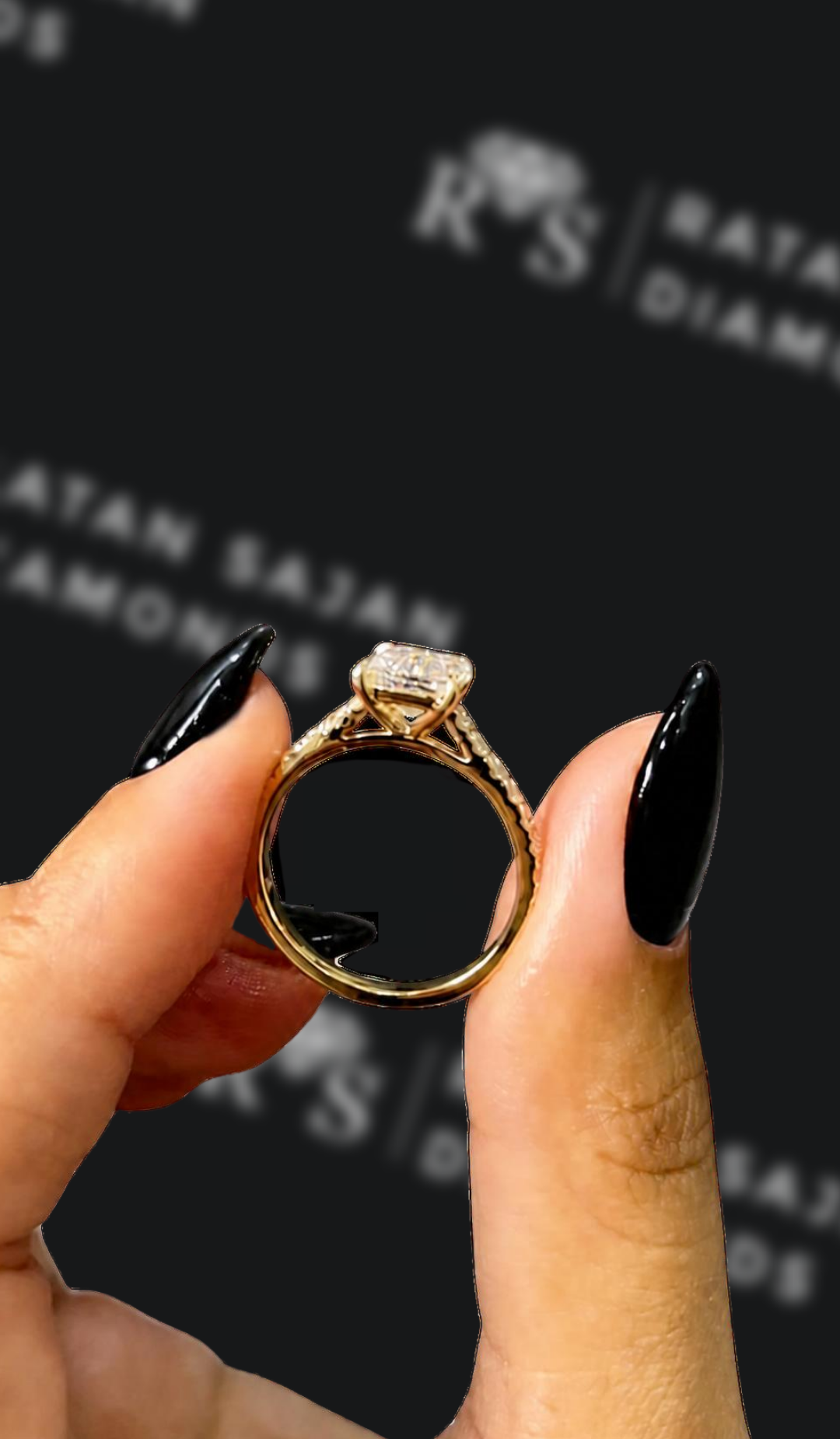 1 Carat Princess Diamond Band Engagement Ring