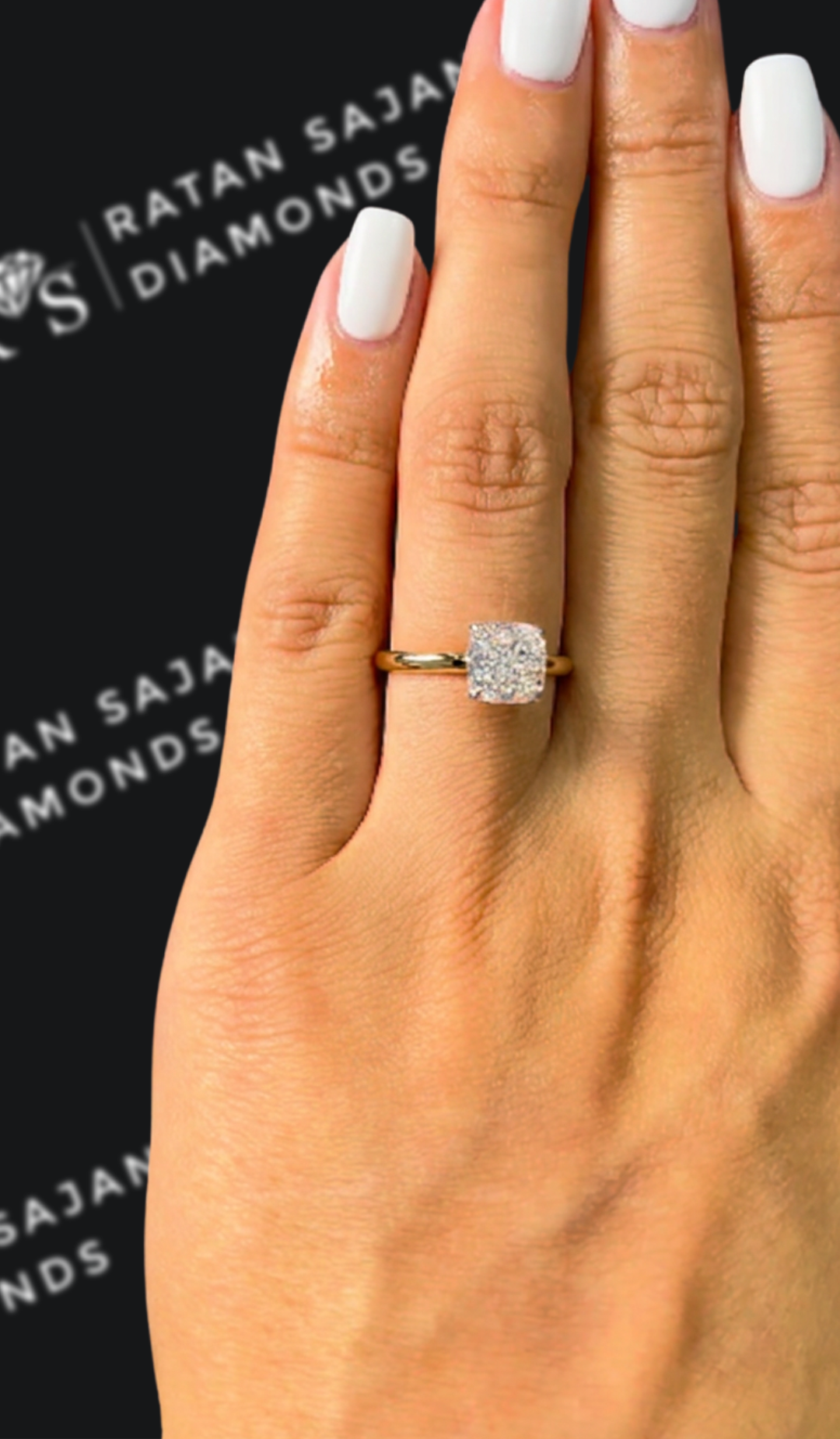 1.5 Carat Lab-Grown Solitaire Engagement Ring - Cushion Diamond