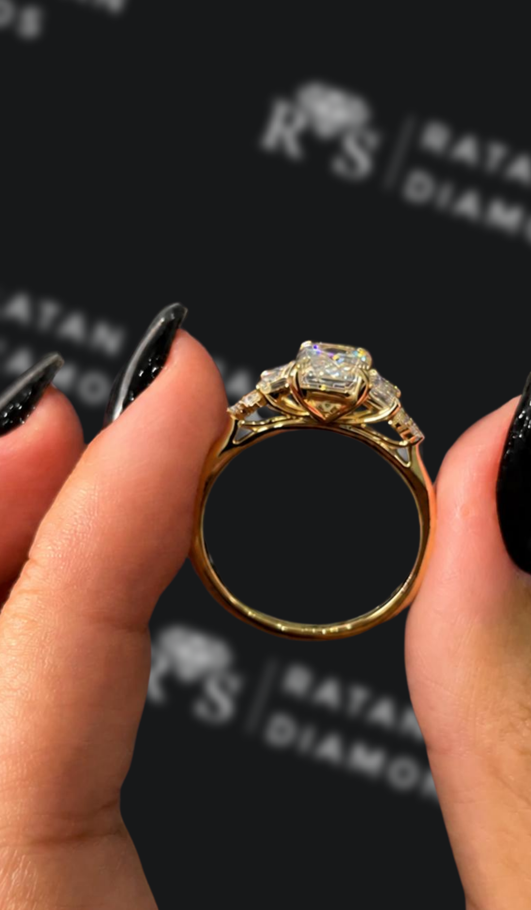 1.5 Carat Trilogy Engagement Ring - Pear Diamond