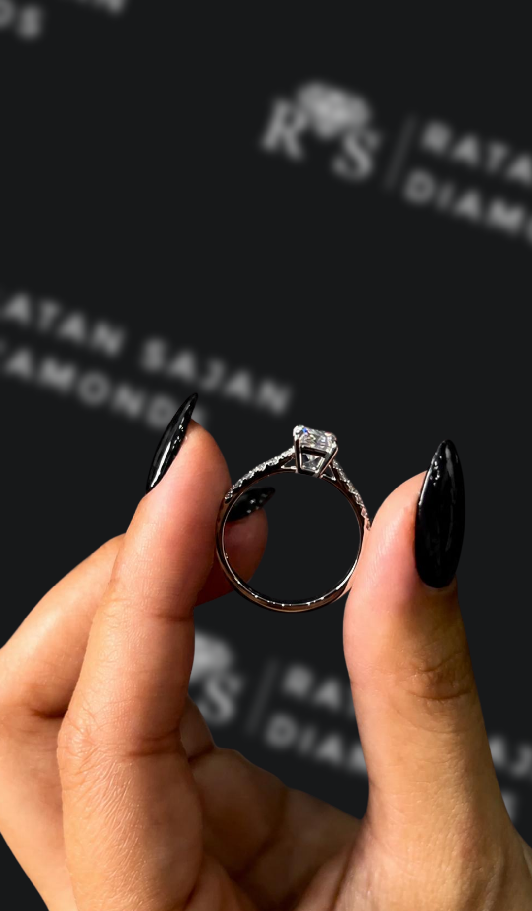 0.5 Carat Princess Diamond Band Engagement Ring