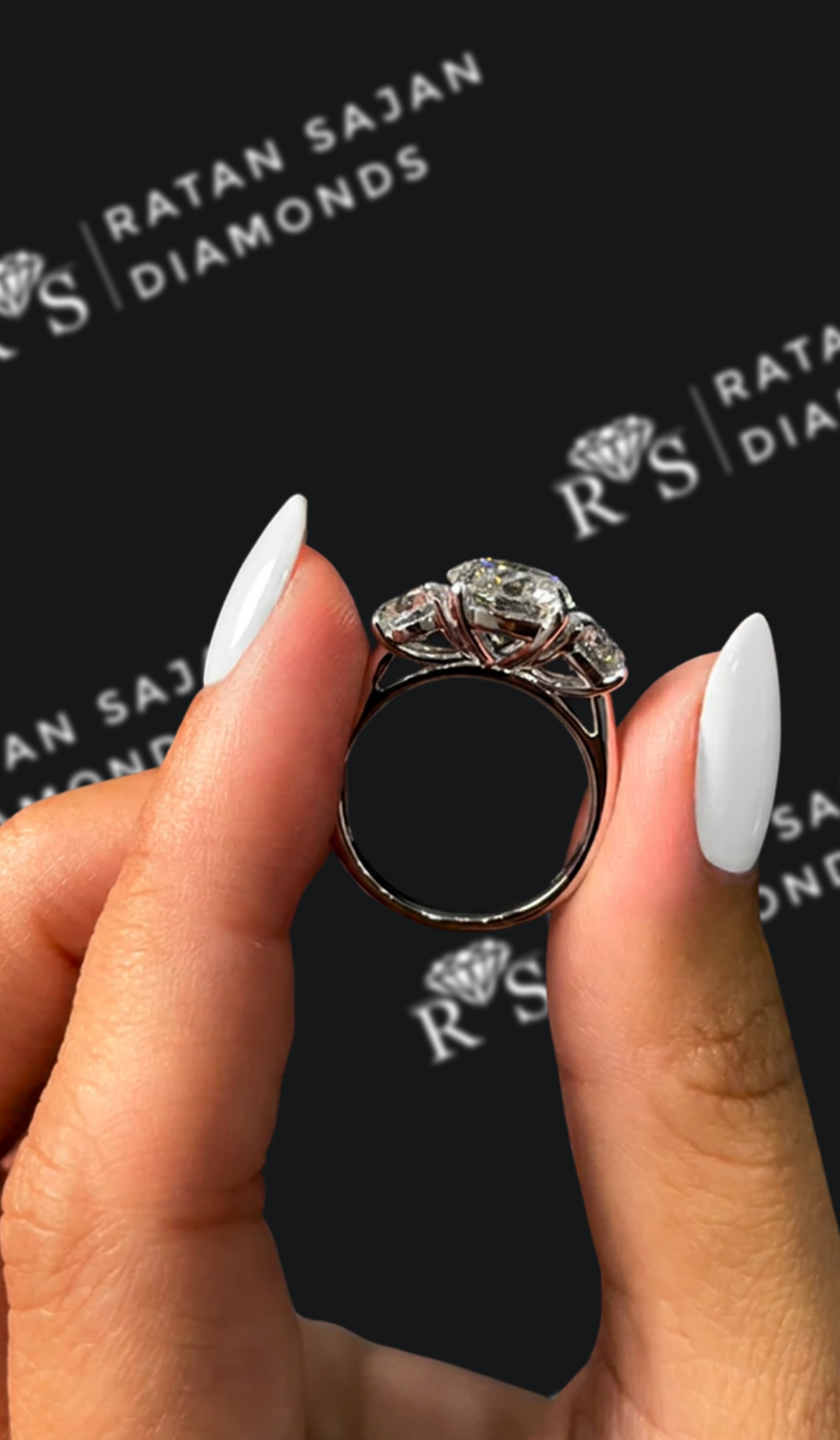 2 Carat Trilogy Engagement Ring - Round Diamond