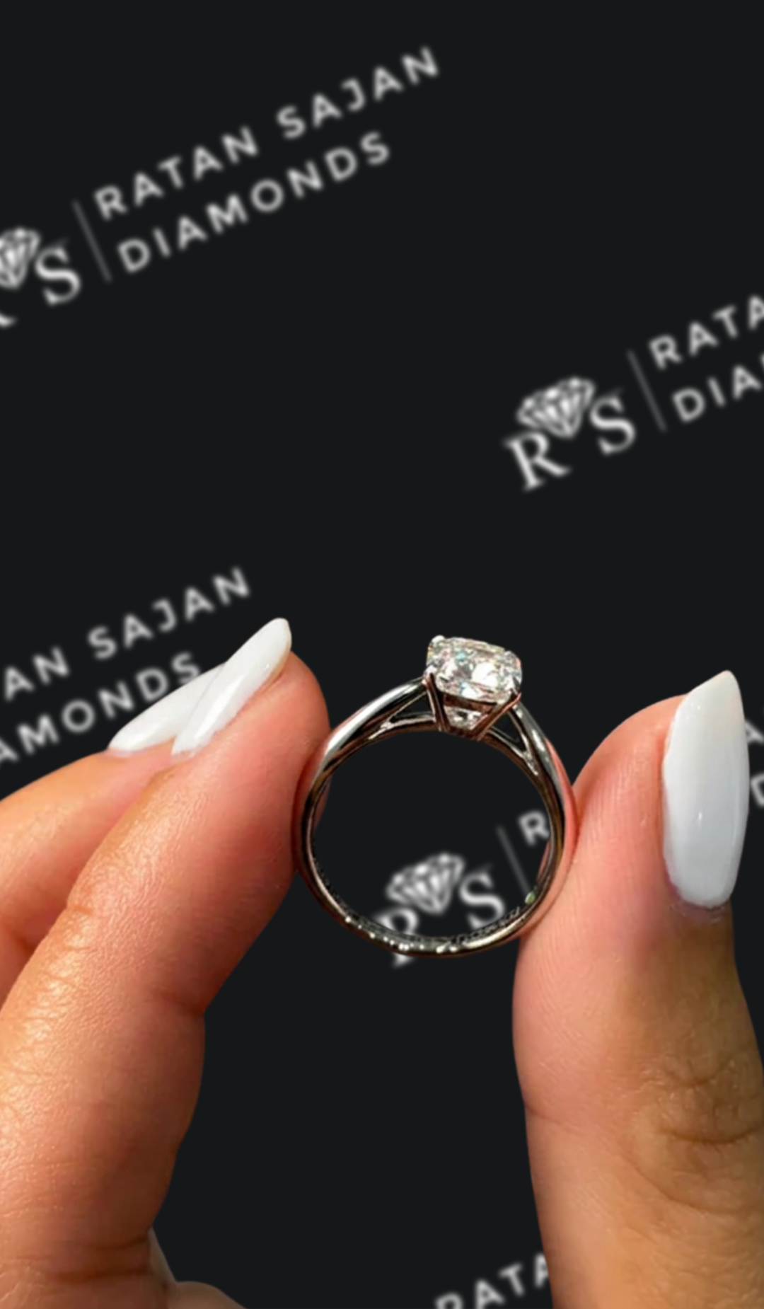 1 Carat Lab-Grown Solitaire Engagement Ring - Cushion Diamond