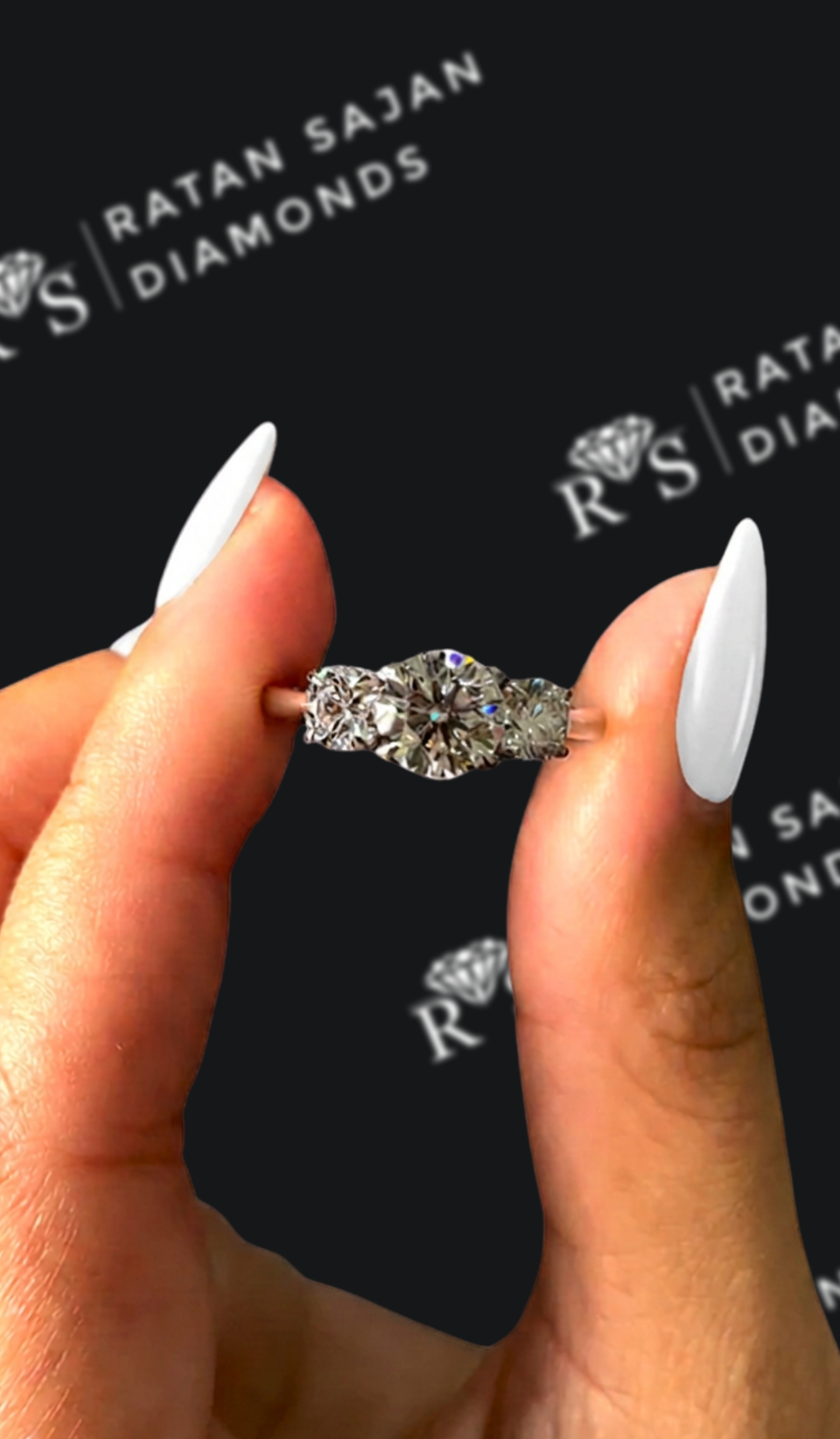 1 Carat Trilogy Engagement Ring - Round Diamond