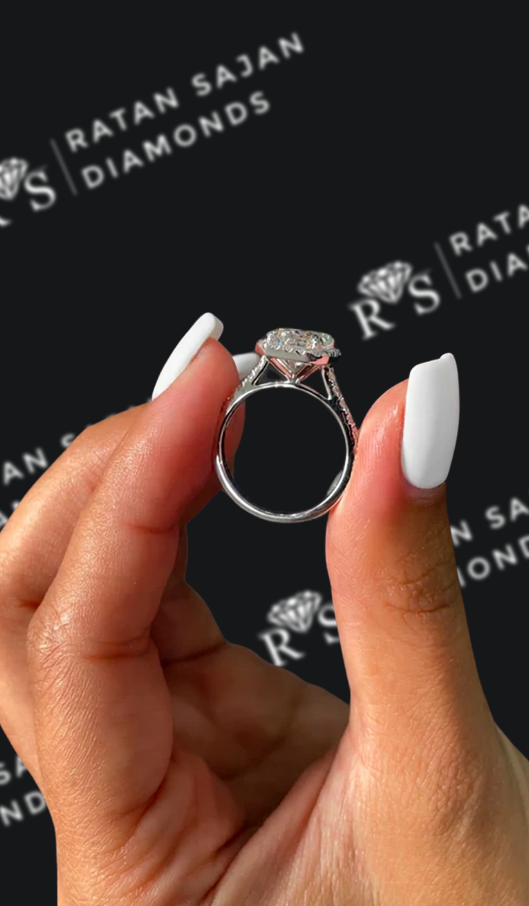 1.5 Carat Halo Engagement Ring - Radiant Diamond
