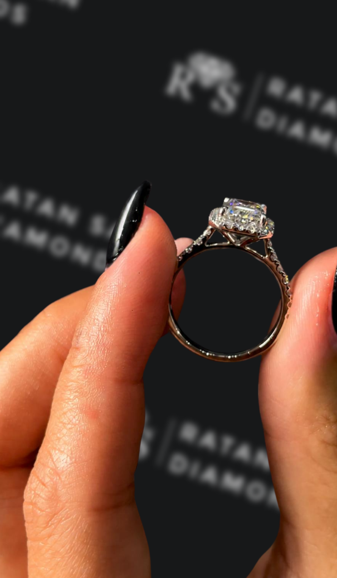 2 Carat Trilogy Engagement Ring - Cushion Diamond