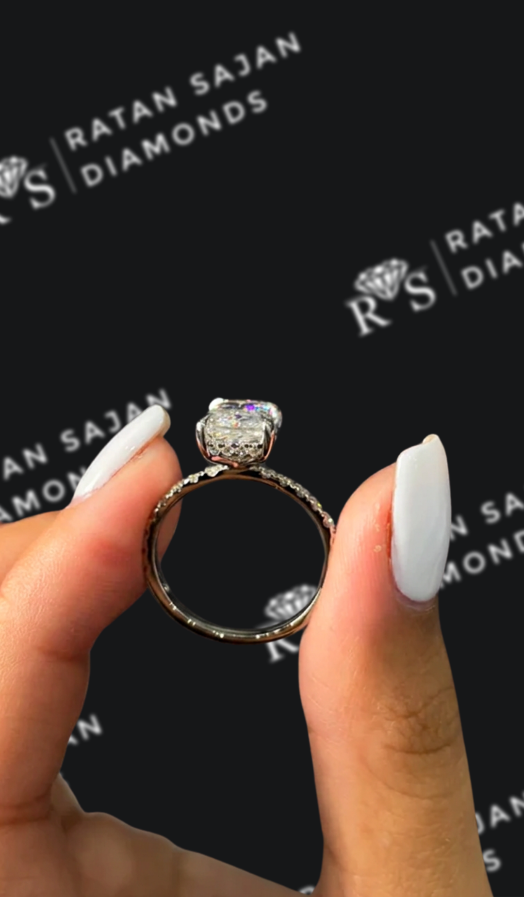 2.5 Carat Diamond Band Engagement Ring - Radiant Diamond
