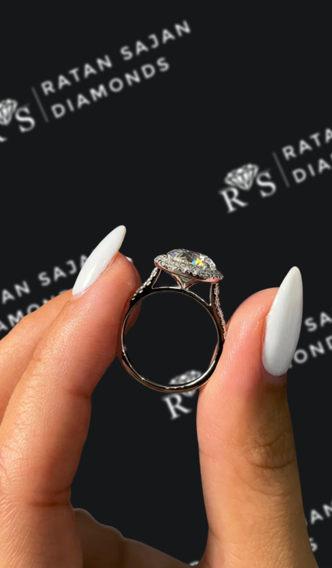 2 Carat Halo Engagement Ring - Round Diamond