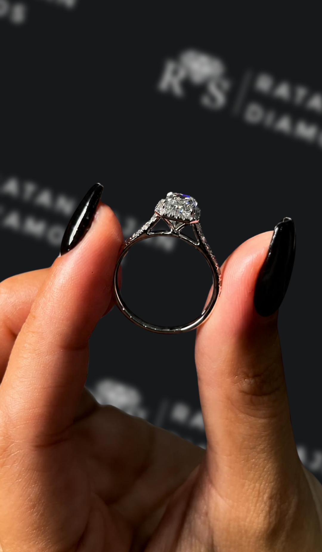 2 Carat Trilogy Engagement Ring - Emerald Diamond