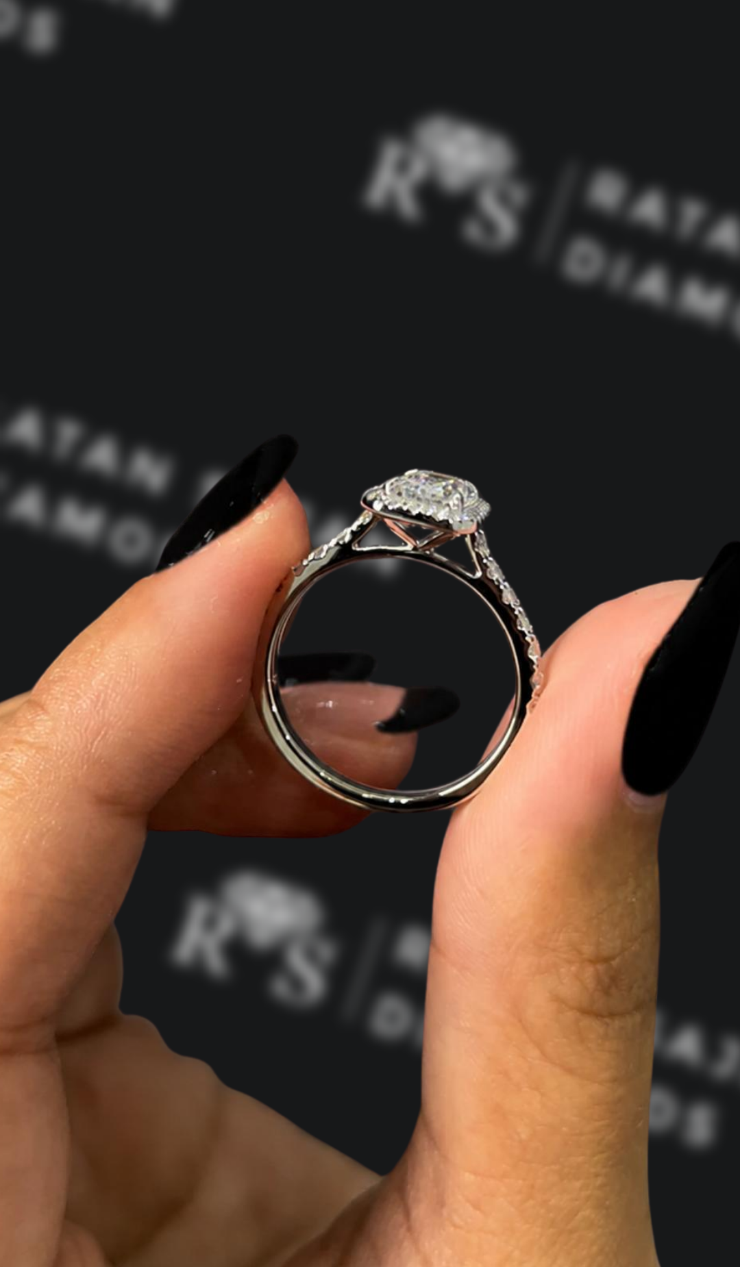 2 Carat Trilogy Engagement Ring - Pear Diamond