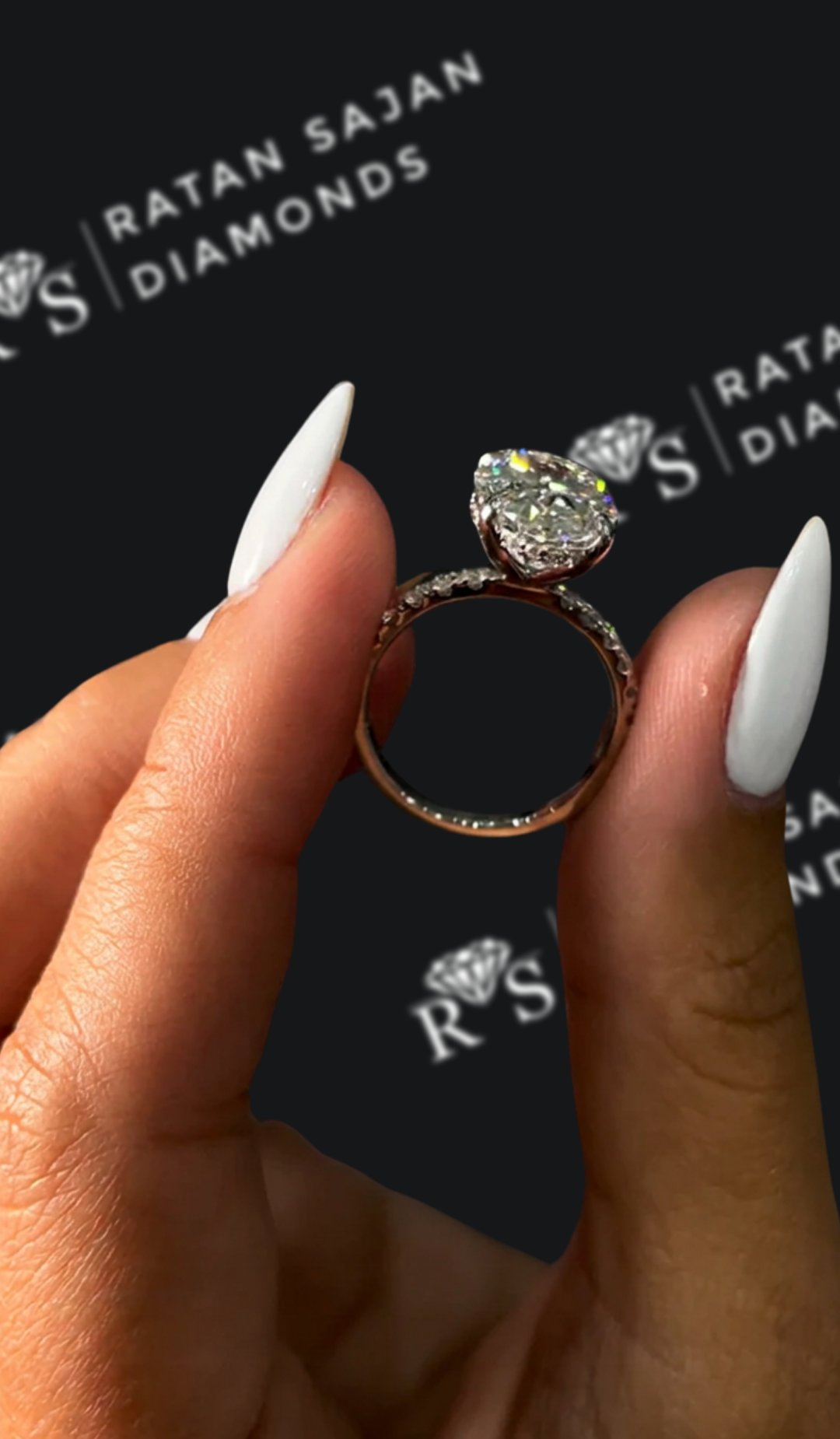 3.5 Carat Diamond Band Engagement Ring - Oval Diamond