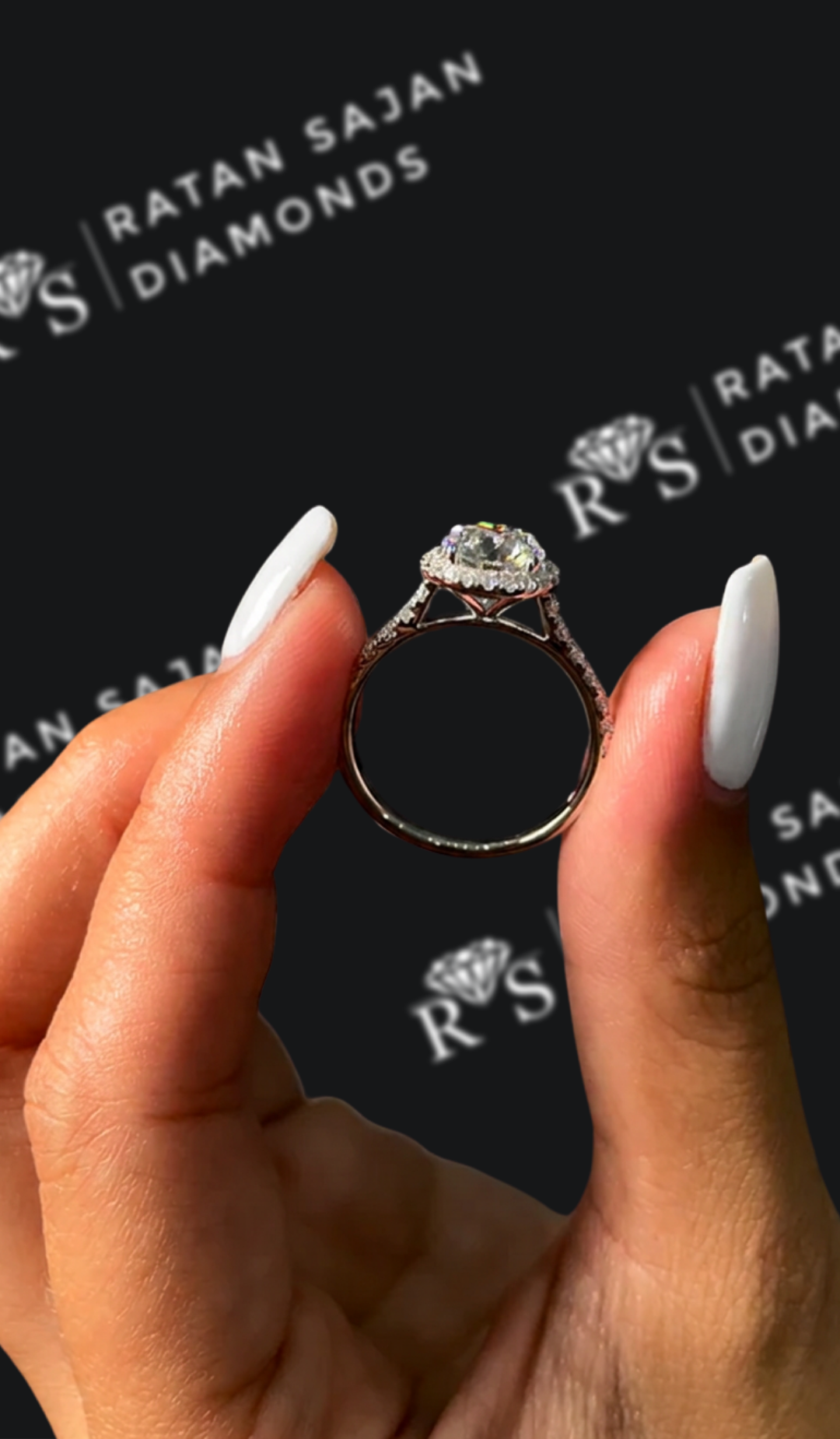 1.5 Carat Halo Engagement Ring - Round Diamond