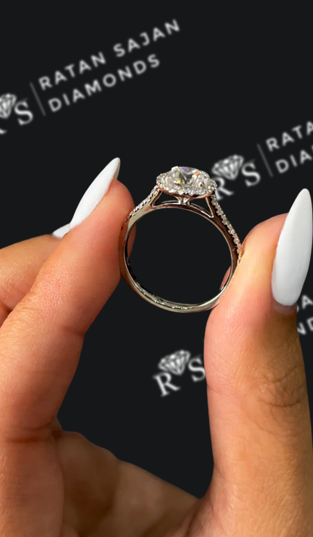 1 Carat Halo Engagement Ring - Round Diamond